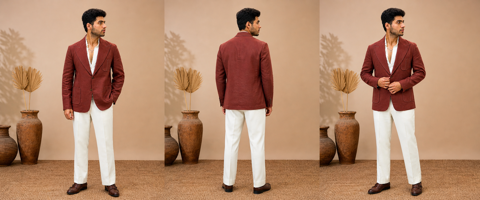 Burnt orange 
Linen