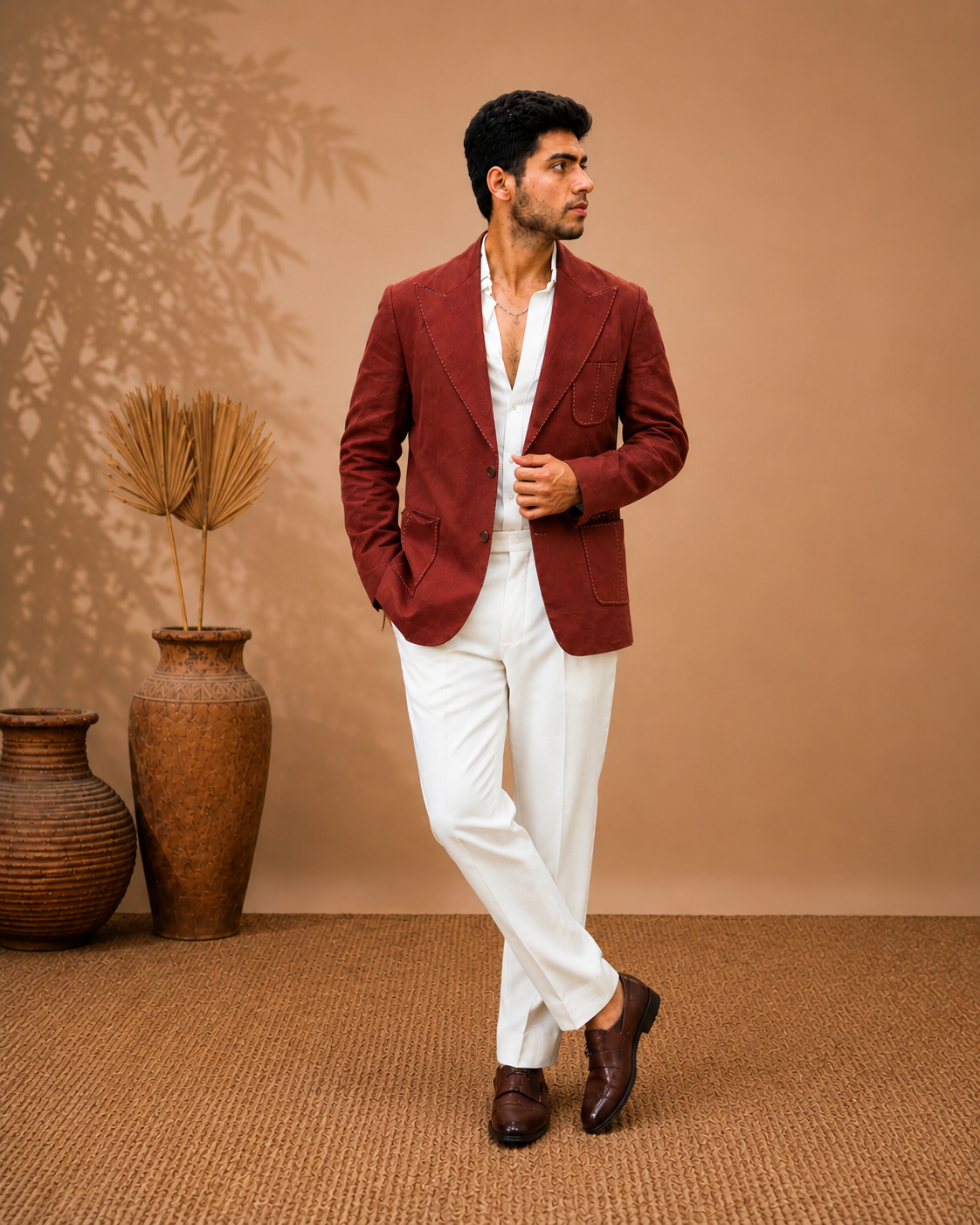 Rust Luxe Tailored Blazer