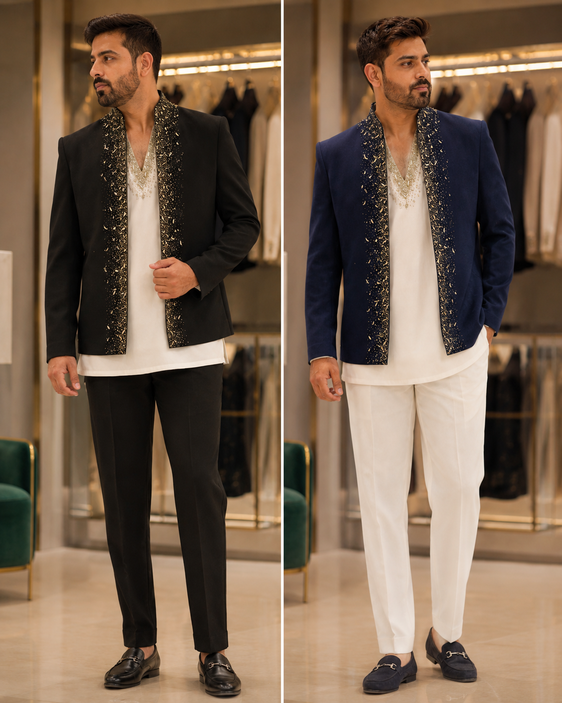 3pc Embroidered Indowestern