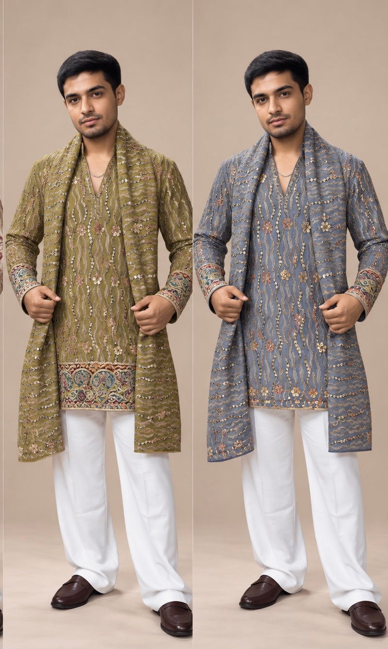 Embroidered Kurta with Dupatta