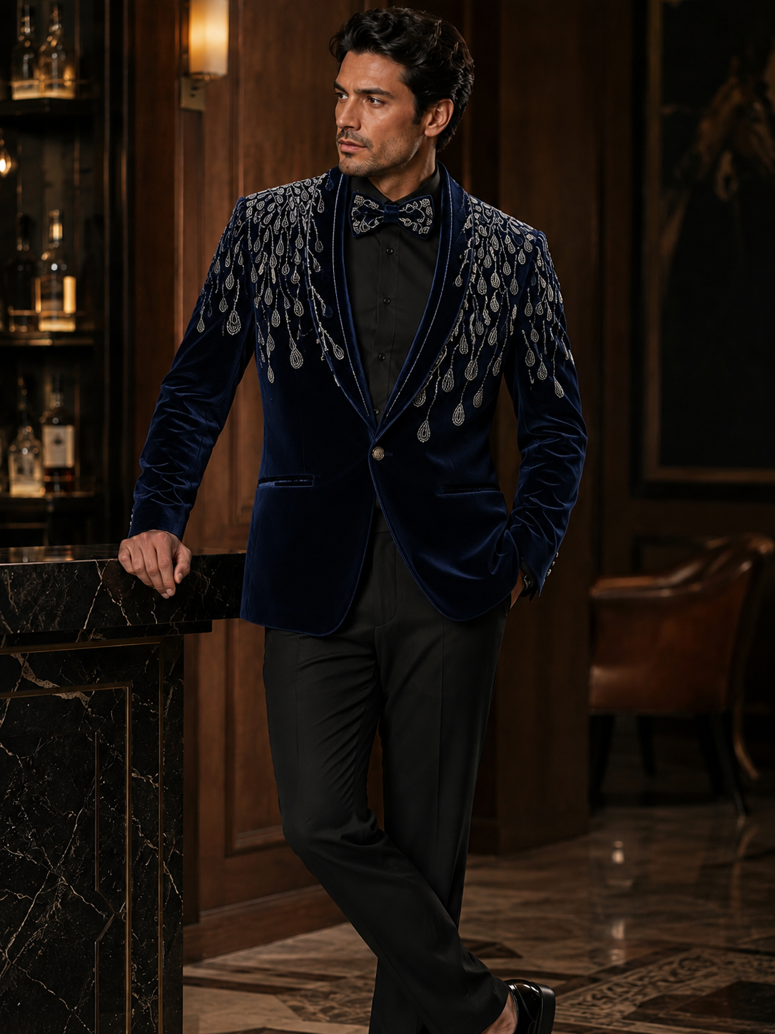 Embroidered Tuxedo for Cocktail