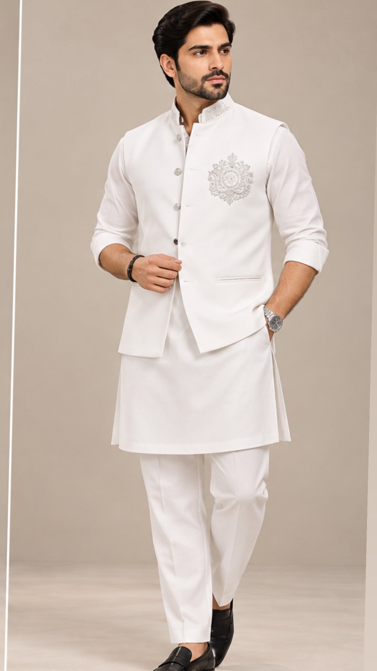 Koti kurta embroidered set